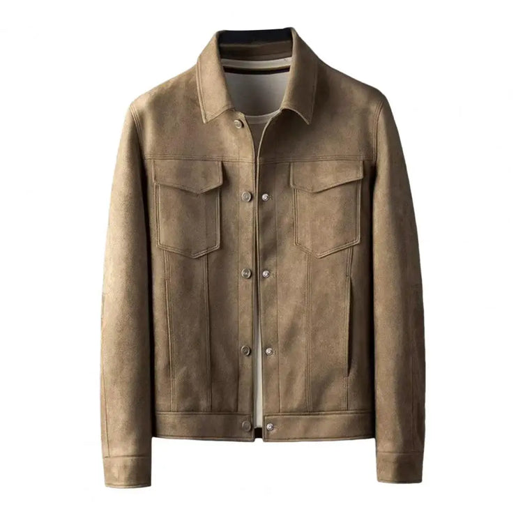 Men Urban Jacket 2024 Autumn Oversize Casual Jackets High Street Pockets Laper Zipper Suede Thick Coat Loose Mens Windbreaker