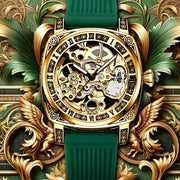 A High-end MEN'S Gold Carved Hollow Fashionable Retro Luminous Business and Leisure Fully Automatic Mechanical Watch