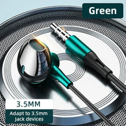 HiFi Bass Stereo Volume Control Mic 3.5mm Wired Earbuds