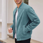 2024 Autumn Retro Suede Solid Color Men's Jacket Casual Zipper Pocket Top Male Coat Winter Long Sleeve Streetwear Men's Clothing