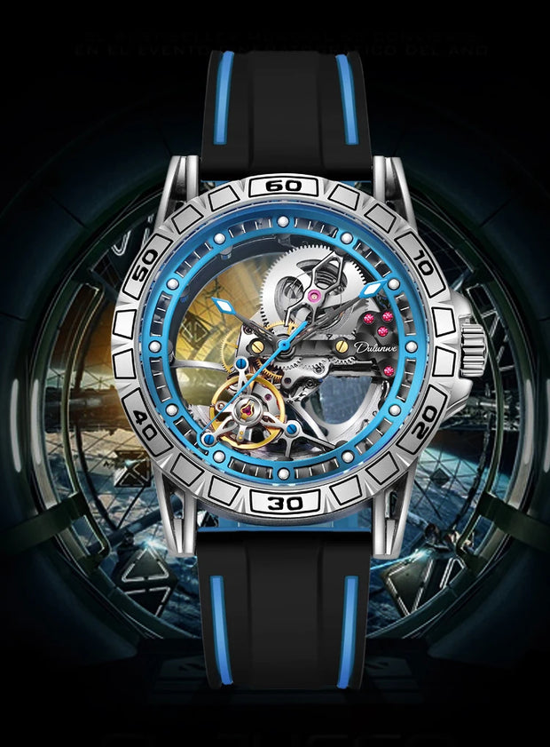 Men's Casual Mechanical Watch Automatic Luxury Brand New Sport Watches Man Hollow Out Fashion Waterproof Business Luminous Clock