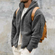 2025 Men's Casual Double-sided Plush Warm Jacket Autumn Winter Thick Wool Coats Solid Hooded Fleece Hoodies Loose Men Clothing