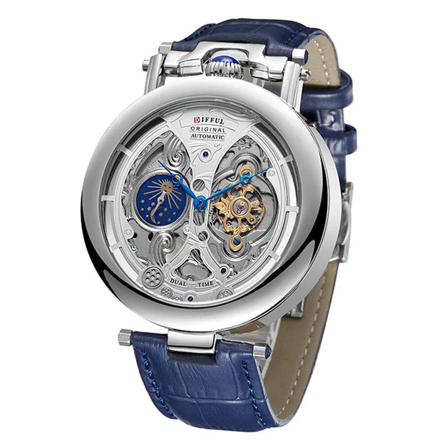 New Fashion Hollow Automatic Mechanical Watches Men Business Casual Leather Skeleton Tourbillon Wrist Watch Relogio Masculino