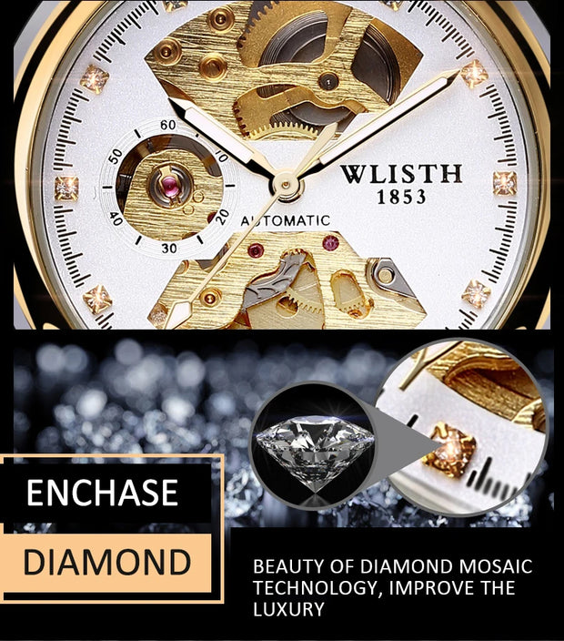 Fashion Hollow Business Tourbillon Automatic Mechanical Watch for Men