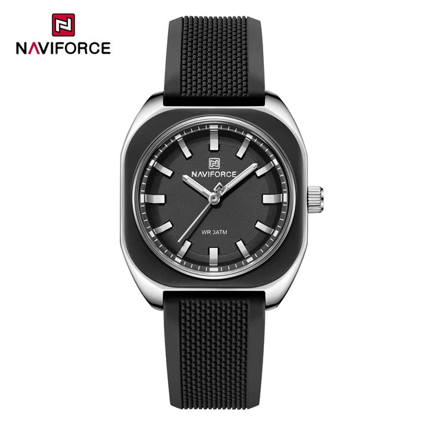 NAVIFORCE Fashion Women's Watch Casual Elegant Simple Polygon Quartz Silicone Watch Gift for Women Wristwatch Relogio Feminino