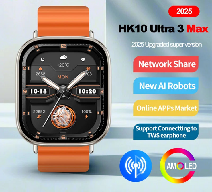 HK10 Ultra 3 Max AMOLED Smart Watch