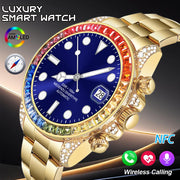 LIGE 1.43" AMOLED Man Smart Watch Bluetooth Call NFC Outdoor Compass Smartwatch Men Fitness Tracker 100+ Sport Modes Bracelet