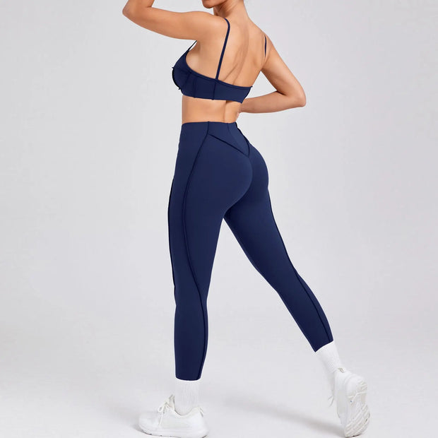 New Yoga Set Women Tracksuit Workout Legging Athletic Suit Gym Push Up Legging Fitness Bra Sports Wear Active Wear