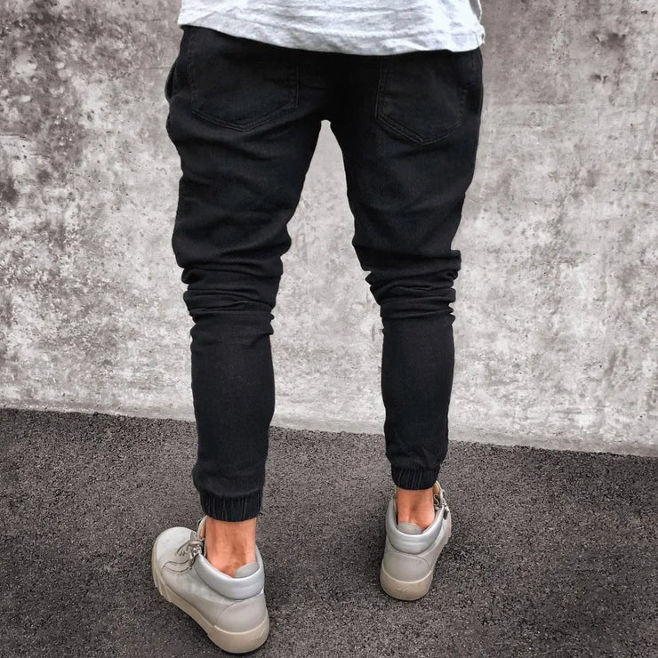 Denim Pencil Pants Men Vintage Washed Jeans High Waist Pockets Zipper Fly Basics Ankle Length Trousers 2025 Casual Long Denims