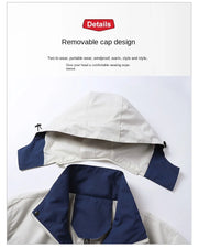Men Outdoor Hiking Camp Waterproof Windproof Outerwear Spring Fall Lightweight Tops Fashion Casual Daily Coat Hooded Rain Jacket