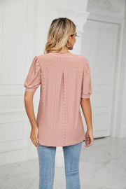 Womens Tops V Neck Ruffle Sleeve Blouses Short Sleeve Casual Tops T-Shirts for Women Autumn Winter
