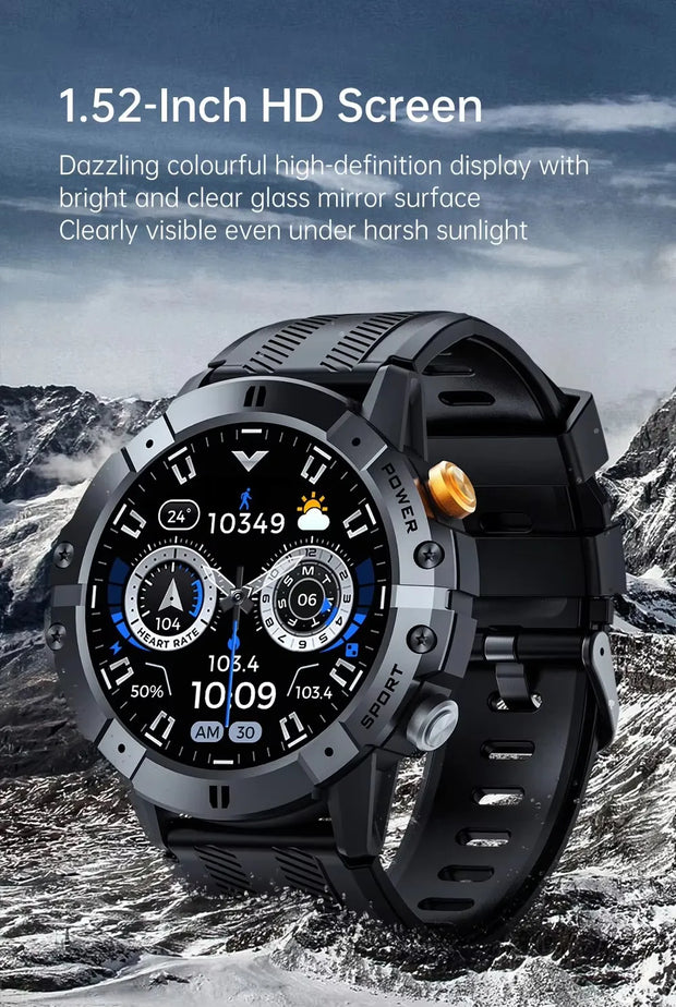 Men Rugged Outdoor Sport Bluetooth Smartwatch