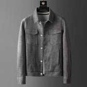 New Spring Autumn Casual Jackets Men Turn Down Collar Slim Fit England Style Deerskin Fleece Jacket Male Vintage Outwear Coats
