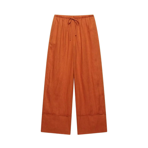 TFMLN 2025 Women Blouse Trouser Sets Office Ladies Elegant Long Sleeve Casual Loose Shirt Wide Leg Pant Suits Simple Outfits