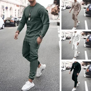 Men's Sets Casual Tracksuit Men Long Sleeve O-Neck T Shirts+Sport Long Pants Suit Casual Men Clothing Mens Joggers Sets Summer