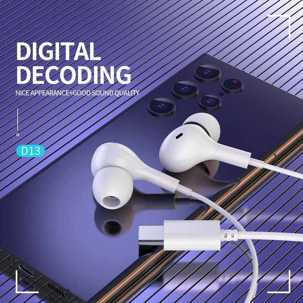 New Type C Jack Wired Headphones