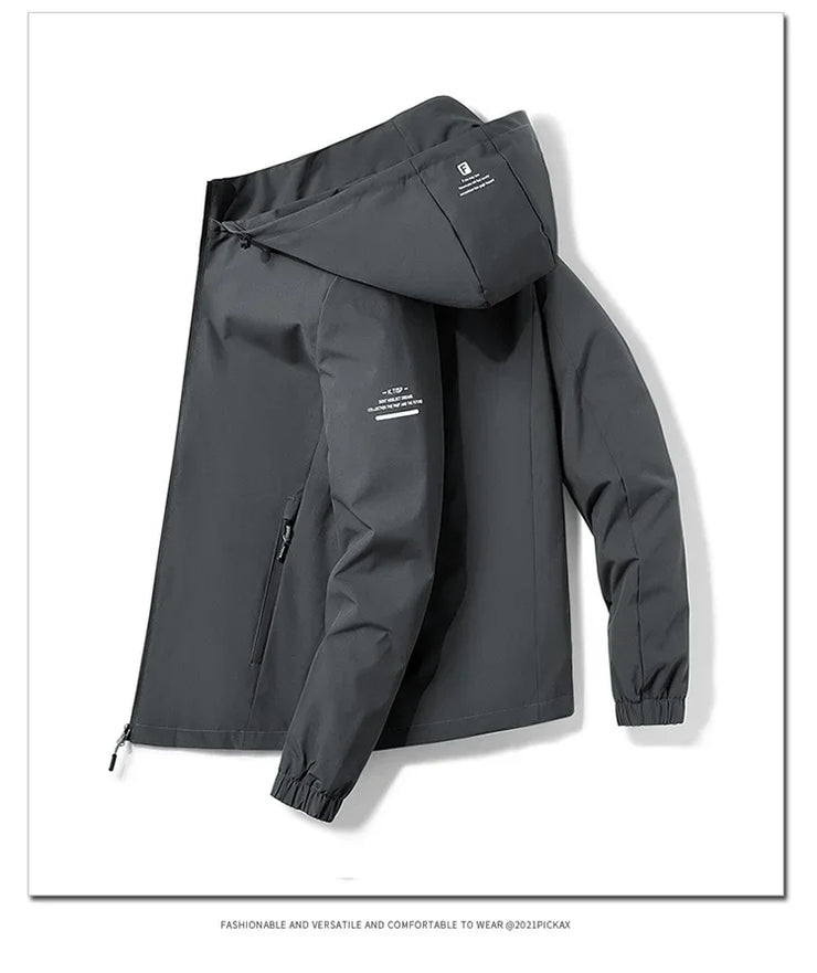 Hooded Jacket for Men 2024 Bomber Jacket Men's Windbreakers Zipper Coats Spring Autumn Casual Cargo Jacket Men Fashion Outerwear