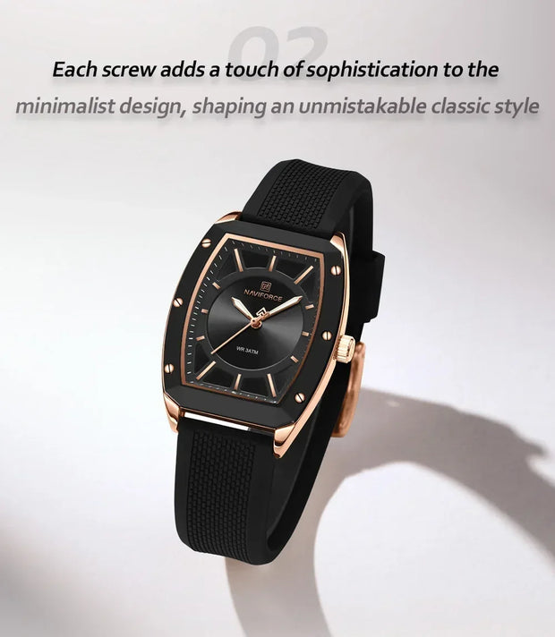 NAVIFORCE NF5049 New Women Watch  Fashion Elegant for Ladies Sports Waterproof Silica Strap Quartz Clock