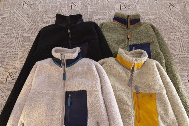 Motorcycle Outdoor Wool Jacket Men Women Double Sided Thick Plush Rider Ride Suit Lambing Wool Windproof Warm Fashionable Jacket