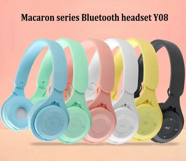 Y08 Macaron Wireless Bluetooth Headphones