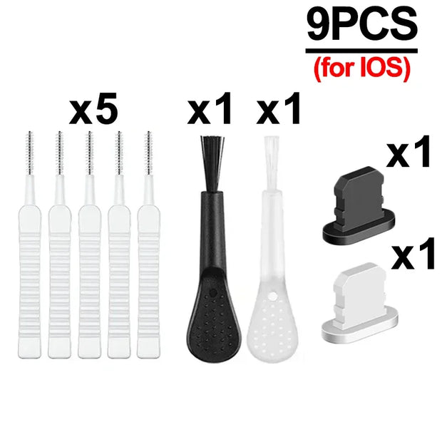 Cell Phone Charging Port Dust Plug Cleaning Brush