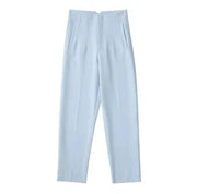 TRAFZA Women Elegant Solid Pencil Pants High Waist Pant For Women Casual Streetwear Woman Trousers Office Wear Chic Pant