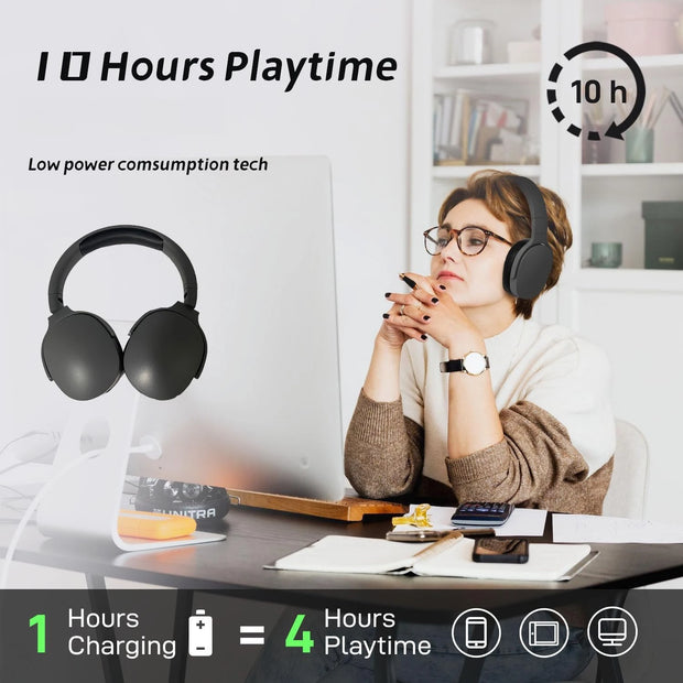 9D Surround Sound Wireless Bluetooth Headphones