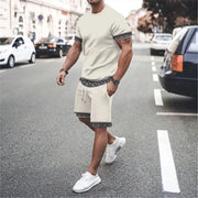 Summer Men's T-Shirts Sets Fashion Digital Printing Casual Sports breathable shorts set Oversized Clothing Men's Tees Beach Wear