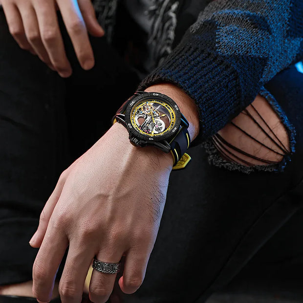 Men's Casual Mechanical Watch Automatic Luxury Brand New Sport Watches Man Hollow Out Fashion Waterproof Business Luminous Clock
