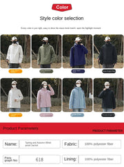Men Outdoor Hiking Camp Waterproof Windproof Outerwear Spring Fall Lightweight Tops Fashion Casual Daily Coat Hooded Rain Jacket