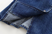 TRAF 2024 Women's Short Vest Autumn Fashion Blue Denim Vest Top Lady Casual Cropped Sleeveless Jacket Streetwear New Waistcoats