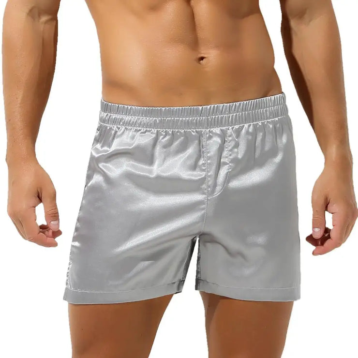 Men's Sleep Bottoms Sexy Pajamas Shorts Soft Silky Loose Boxers Shorts Underwear Men Home Lounge Arrow Panties Men Sleepwear