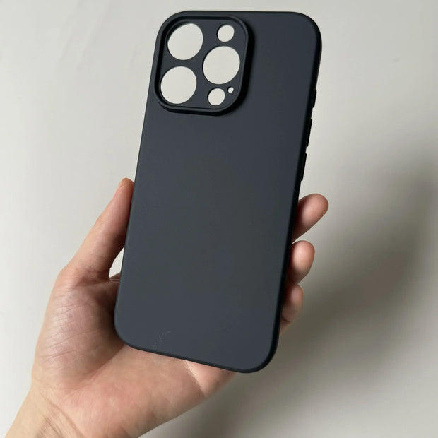 New Luxury Full Black Silicone Matte Phone Case