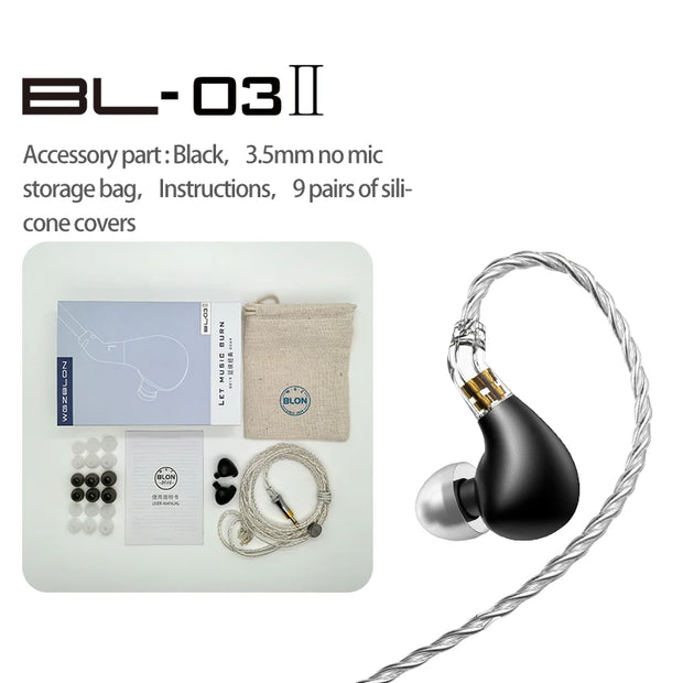10mm Dual Chamber Dynamic Driver Earphone
