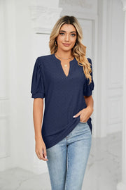 Womens Tops V Neck Ruffle Sleeve Blouses Short Sleeve Casual Tops T-Shirts for Women Autumn Winter