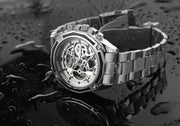 2024 Stainless Steel Skeleton Mechanical Watch Male Automatic Movement Man Wrist Watches Waterproof High End Luxury reloj hombre