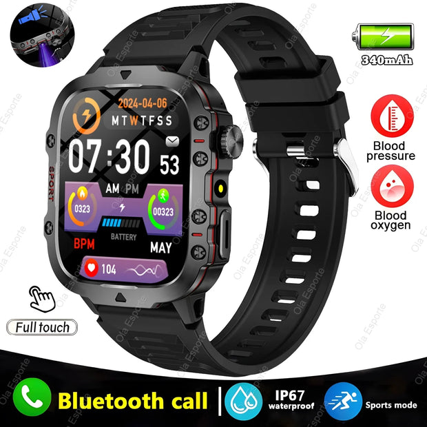 2025 New Rugged Military Fitness Smart Watch