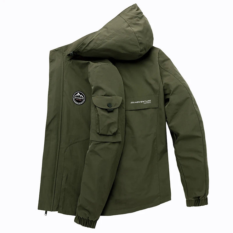 Men Outdoor Jacket New Spring Autumn Hooded Waterproof Casual Jacket Coat Men Tactics Military Jacket Men Plus Size M-8XL