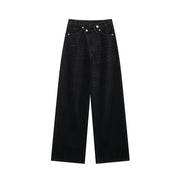 TRAF Women's Basic Hundred Jeans New Fashion Asymmetric Design High Waist Wide Leg Trousers Casual Women's Straight Leg Jeans