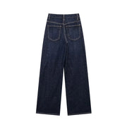 TRAF Women's Basic Hundred Jeans New Fashion Asymmetric Design High Waist Wide Leg Trousers Casual Women's Straight Leg Jeans