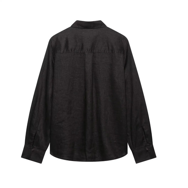 TFMLN 2025 Women Blouse Trouser Sets Office Ladies Elegant Long Sleeve Casual Loose Shirt Wide Leg Pant Suits Simple Outfits
