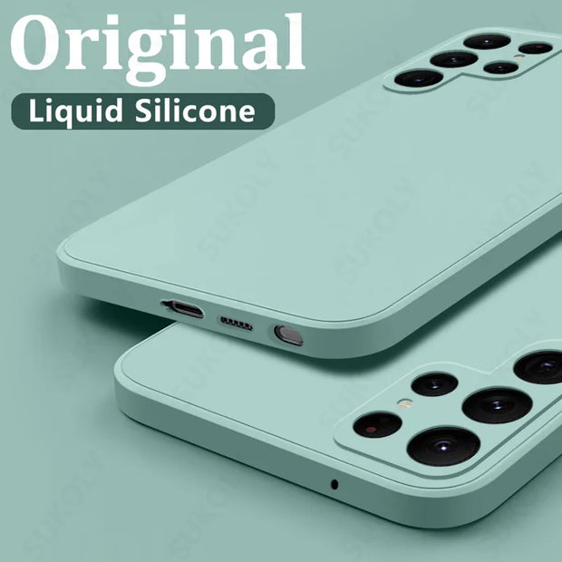 Samsung Galaxy S24 S23 S22 S25 Ultra S24 FE A56 A55 A53 A54 A16 A35 5G S25 Edge Shockproof Liquid Silicone Phone Cover