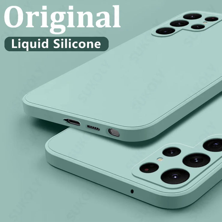 Samsung Galaxy S24 S23 S22 S25 Ultra S24 FE A56 A55 A53 A54 A16 A35 5G S25 Edge Shockproof Liquid Silicone Phone Cover