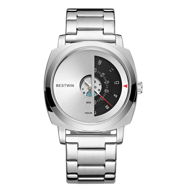 UTHAI Men's Quartz Watch Fashion Leisure Business Watch Waterproof Personalized Pointer Alloy Steel Band Watch