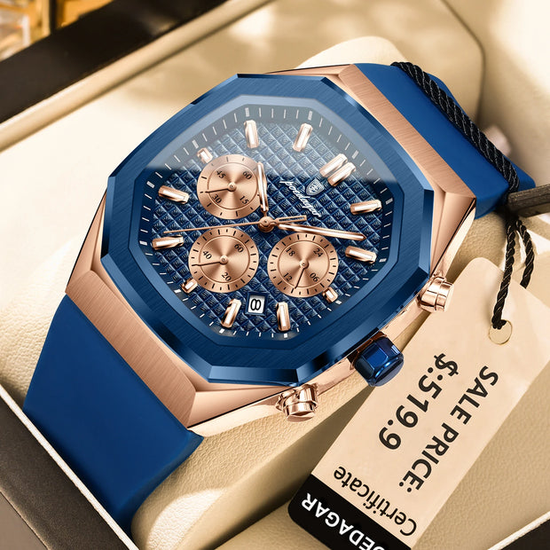 Men Waterproof Luminous Chronograph Wristwatch
