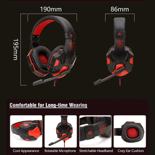 3.5MM Wired PC Bass Stereo Gamer Headset
