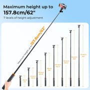 MS08 62''/1.58m Phone Tripod Selfie Stick