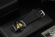 Winner Military Triangle Steel Skeleton Automatic Movement Man Watch Sports Mechanical Watches Luxury Waterproof Silicone Strap