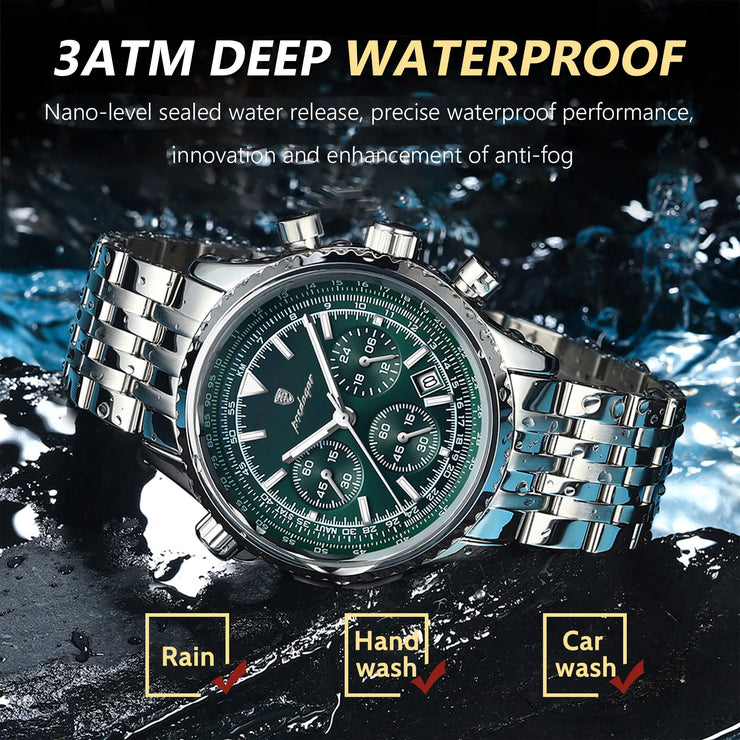 Men Luminous Date Waterproof Chronograph Quartz Watch