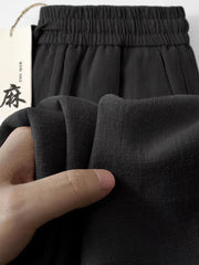 Straight Casual Cotton Linen Pants Men Wide Leg Lightweight Baggy Cotton Sweatpants Male Walking  Jogger Trousers Work